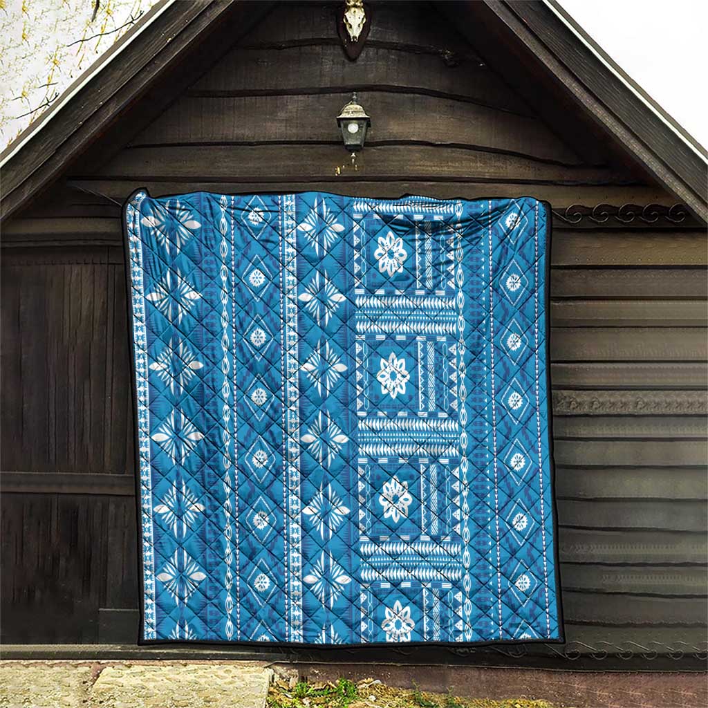 Fiji Masi All Blue Quilt Tapa Pattern LT01 - Polynesian Pride