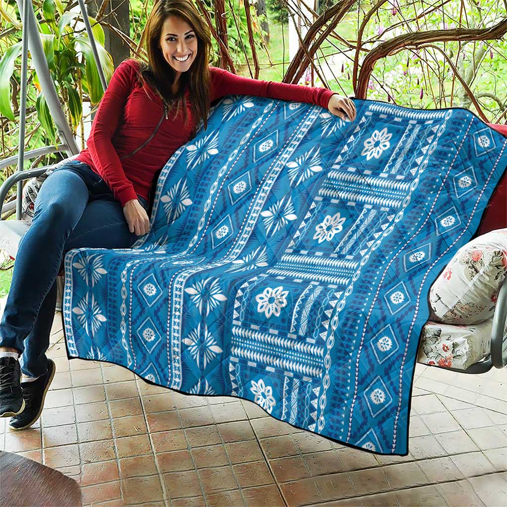 Fiji Masi All Blue Quilt Tapa Pattern LT01 - Polynesian Pride