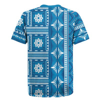 Fiji Masi All Blue Rugby Jersey Tapa Pattern LT01 - Polynesian Pride