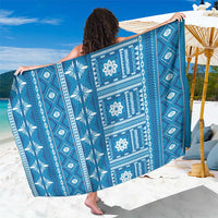 Fiji Masi All Blue Sarong Tapa Pattern LT01 One Size 44 x 66 inches Blue - Polynesian Pride