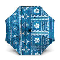 Fiji Masi All Blue Umbrella Tapa Pattern LT01 One Size Folded 11.42 inch Opened Diameter 37.4 inch Blue - Polynesian Pride