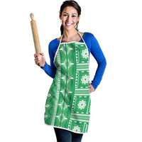 Fiji Masi All Green Apron Tapa Pattern LT01 - Polynesian Pride