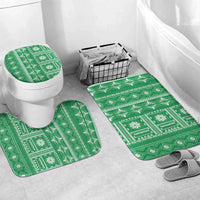 Fiji Masi All Green Bathroom Set Tapa Pattern LT01 Mat Set Only (3 pcs) One Size Green - Polynesian Pride