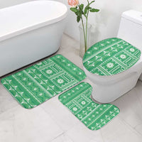 Fiji Masi All Green Bathroom Set Tapa Pattern LT01 - Polynesian Pride