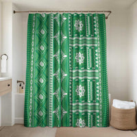Fiji Masi All Green Bathroom Set Tapa Pattern LT01 Shower Curtain Only Green - Polynesian Pride