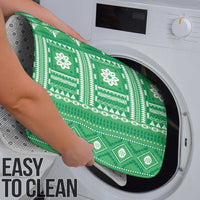 Fiji Masi All Green Bathroom Set Tapa Pattern LT01 - Polynesian Pride