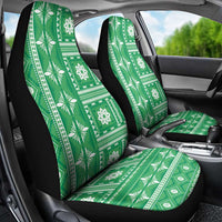 Fiji Masi All Green Car Seat Cover Tapa Pattern LT01 - Polynesian Pride