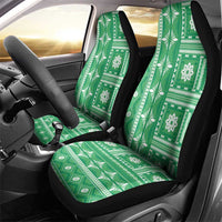 Fiji Masi All Green Car Seat Cover Tapa Pattern LT01 - Polynesian Pride