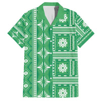 Fiji Masi All Green Hawaiian Shirt Tapa Pattern LT01 Green - Polynesian Pride