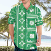 Fiji Masi All Green Hawaiian Shirt Tapa Pattern LT01 - Polynesian Pride