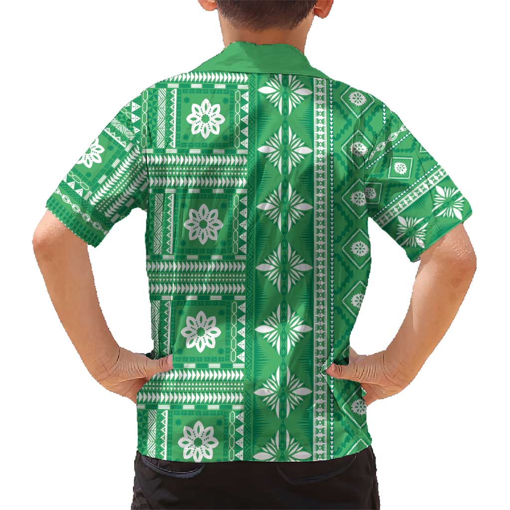 Fiji Masi All Green Hawaiian Shirt Tapa Pattern LT01 - Polynesian Pride