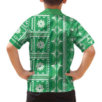 Fiji Masi All Green Hawaiian Shirt Tapa Pattern LT01 - Polynesian Pride