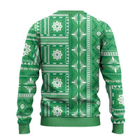 Fiji Masi All Green Ugly Christmas Sweater Tapa Pattern LT01 - Polynesian Pride