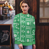 Fiji Masi All Green Ugly Christmas Sweater Tapa Pattern LT01 - Polynesian Pride