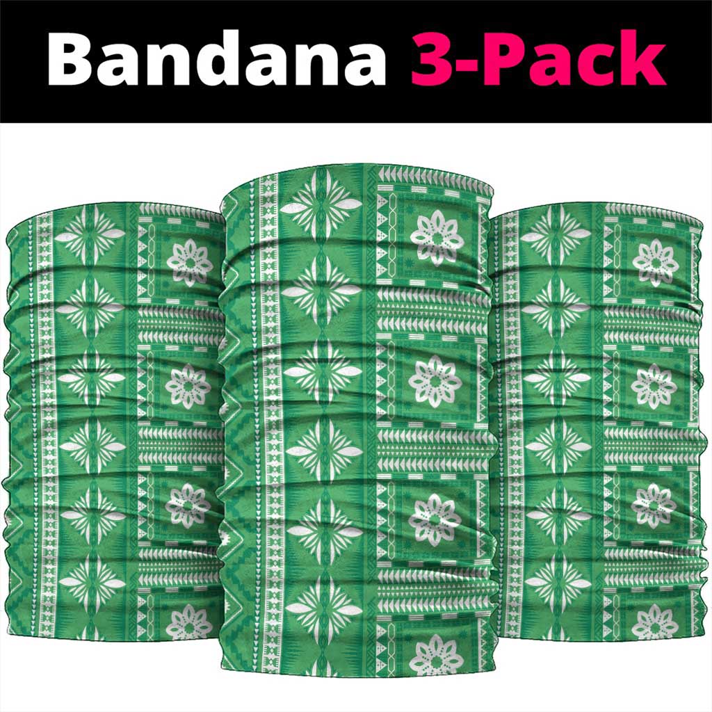 Fiji Masi All Green Neck Gaiter Tapa Pattern LT01 package One Size: 25*50cm Green - Polynesian Pride