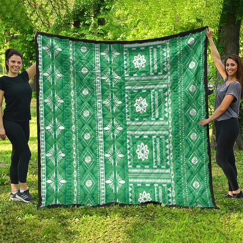 Fiji Masi All Green Quilt Tapa Pattern LT01 - Polynesian Pride