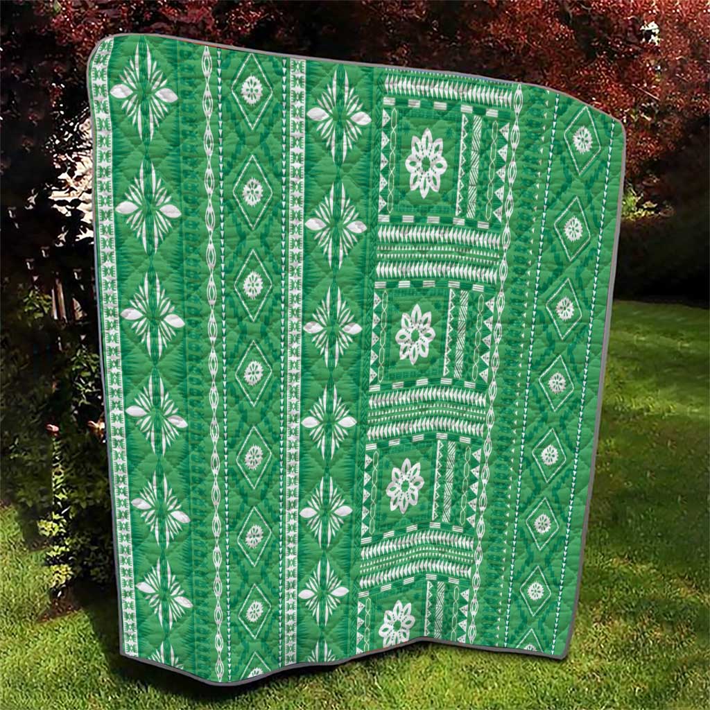 Fiji Masi All Green Quilt Tapa Pattern LT01 - Polynesian Pride