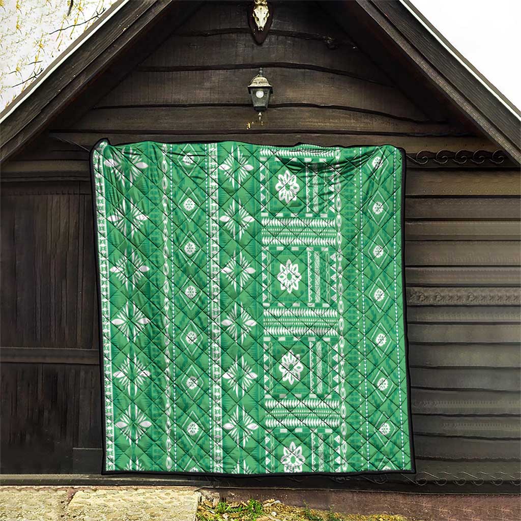 Fiji Masi All Green Quilt Tapa Pattern LT01 - Polynesian Pride