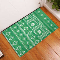 Fiji Masi All Green Rubber Doormat Tapa Pattern LT01 - Polynesian Pride