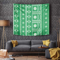 Fiji Masi All Green Tapestry Tapa Pattern LT01 Green - Polynesian Pride