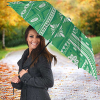 Fiji Masi All Green Umbrella Tapa Pattern LT01 - Polynesian Pride