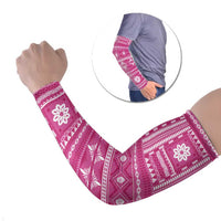 Fiji Masi All Pink Arm Sleeves Tapa Pattern LT01 Set of 2 Pink - Polynesian Pride