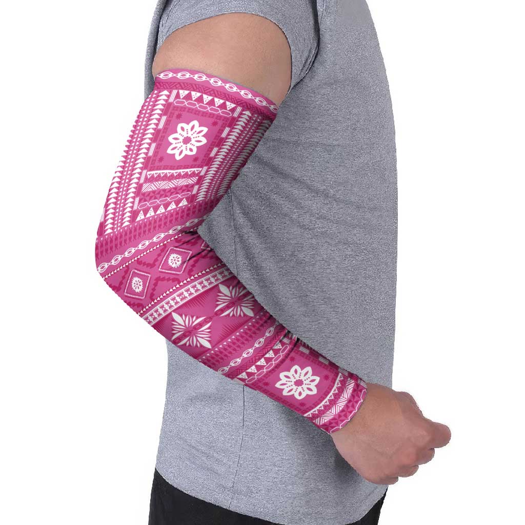 Fiji Masi All Pink Arm Sleeves Tapa Pattern LT01 - Polynesian Pride