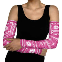 Fiji Masi All Pink Arm Sleeves Tapa Pattern LT01 - Polynesian Pride