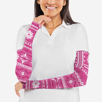 Fiji Masi All Pink Arm Sleeves Tapa Pattern LT01 - Polynesian Pride
