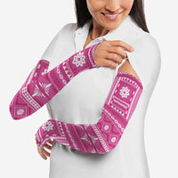 Fiji Masi All Pink Arm Sleeves Tapa Pattern LT01 - Polynesian Pride
