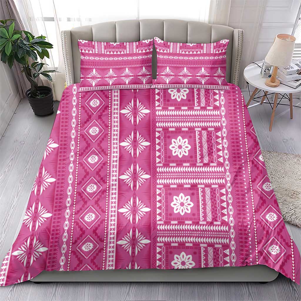 Fiji Masi All Pink Bedding Set Tapa Pattern LT01 - Polynesian Pride