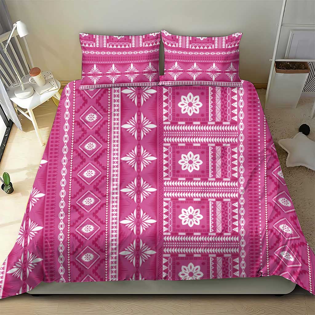 Fiji Masi All Pink Bedding Set Tapa Pattern LT01 - Polynesian Pride
