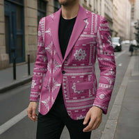 Fiji Masi All Pink Blazer Tapa Pattern LT01 - Polynesian Pride