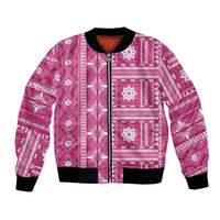 Fiji Masi All Pink Bomber Jacket Tapa Pattern LT01 Unisex Pink - Polynesian Pride