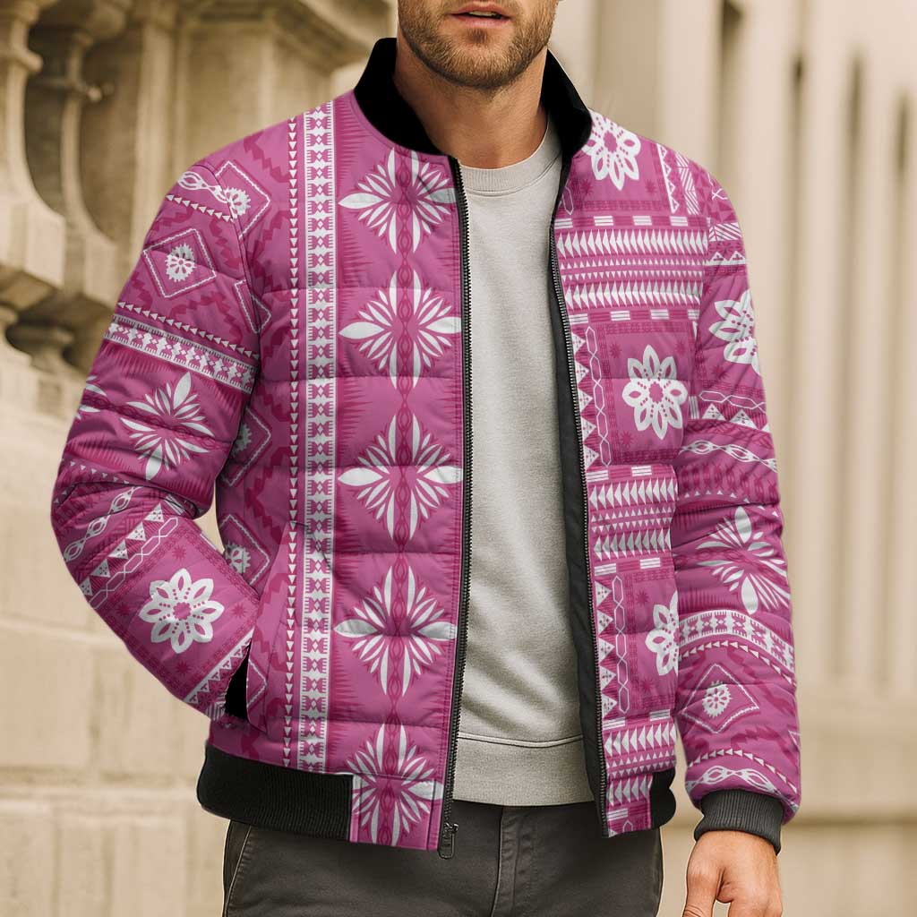 Fiji Masi All Pink Bomber Puffer Jacket Tapa Pattern LT01 - Polynesian Pride