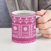 Fiji Masi All Pink Ceramic Mug Tapa Pattern LT01 - Polynesian Pride