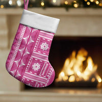 Fiji Masi All Pink Christmas Stocking Tapa Pattern LT01 Set of 2 Pink - Polynesian Pride