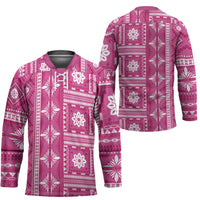Fiji Masi All Pink Hockey Jersey Tapa Pattern LT01 - Polynesian Pride