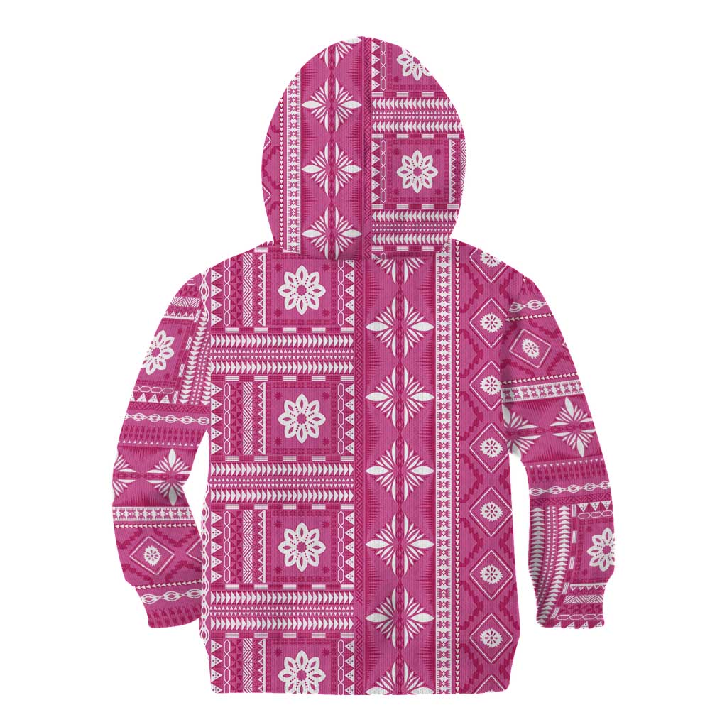 Fiji Masi All Pink Kid Hoodie Tapa Pattern LT01 - Polynesian Pride