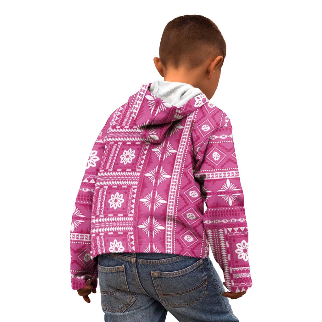 Fiji Masi All Pink Kid Hoodie Tapa Pattern LT01 - Polynesian Pride