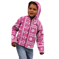 Fiji Masi All Pink Kid Hoodie Tapa Pattern LT01 - Polynesian Pride