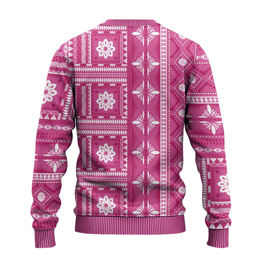 Fiji Masi All Pink Ugly Christmas Sweater Tapa Pattern LT01 - Polynesian Pride