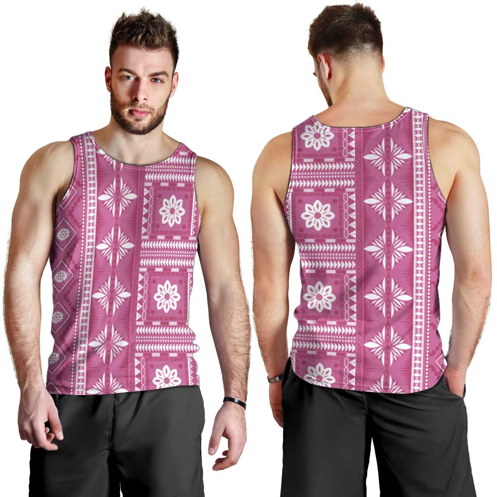 Fiji Masi All Pink Men Tank Top Tapa Pattern LT01 - Polynesian Pride