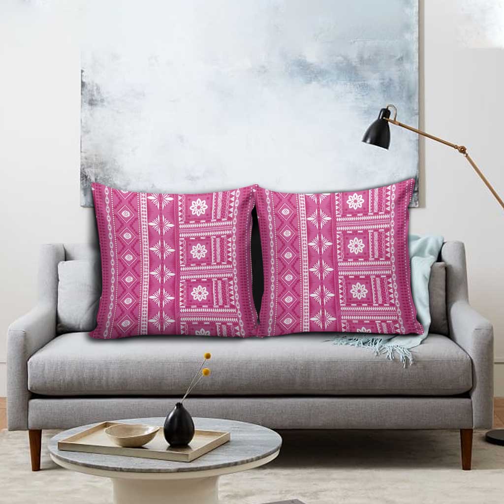 Fiji Masi All Pink Pillow Cover Tapa Pattern LT01 - Polynesian Pride