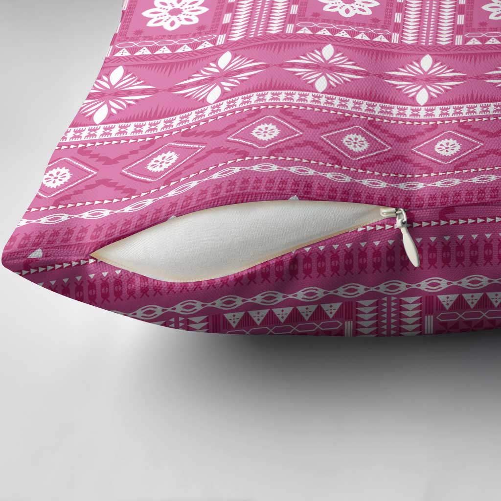 Fiji Masi All Pink Pillow Cover Tapa Pattern LT01 - Polynesian Pride