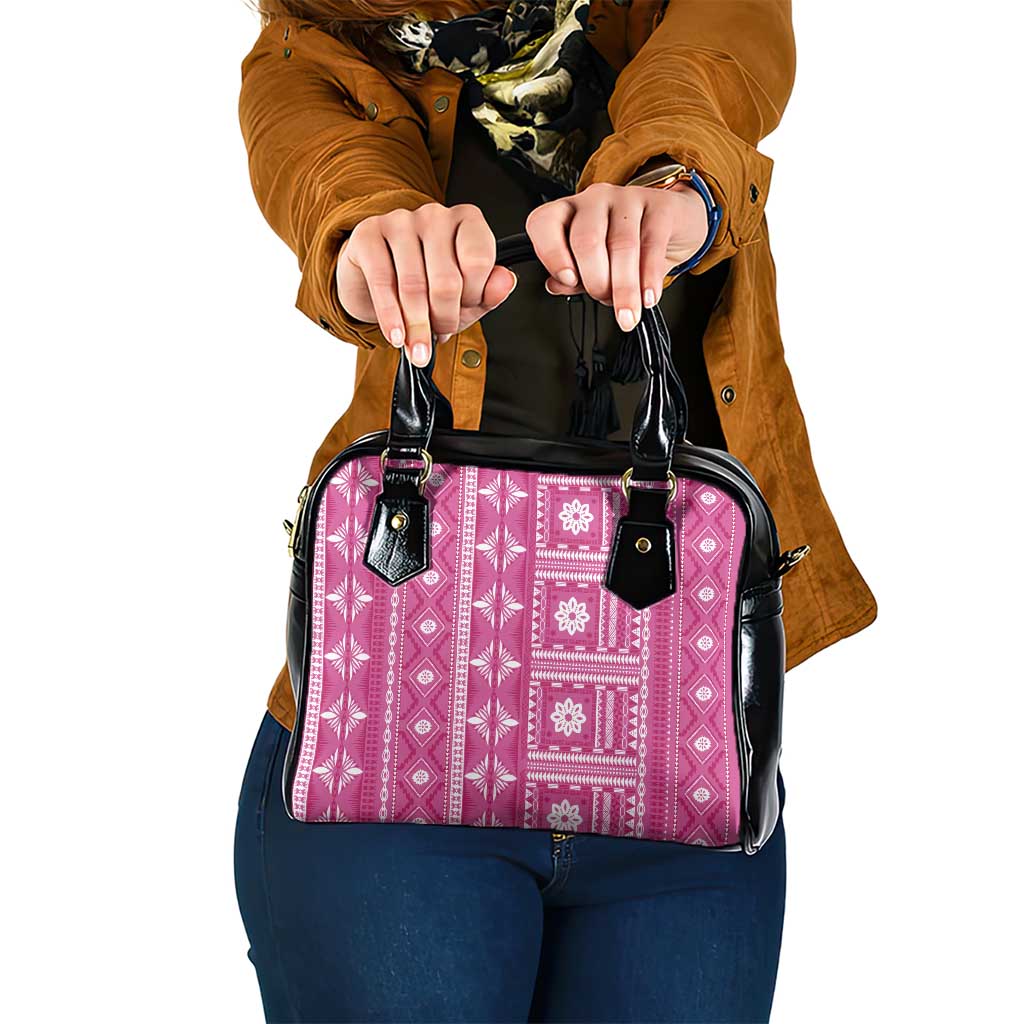 Fiji Masi All Pink Shoulder Handbag Tapa Pattern LT01 One Size Pink - Polynesian Pride