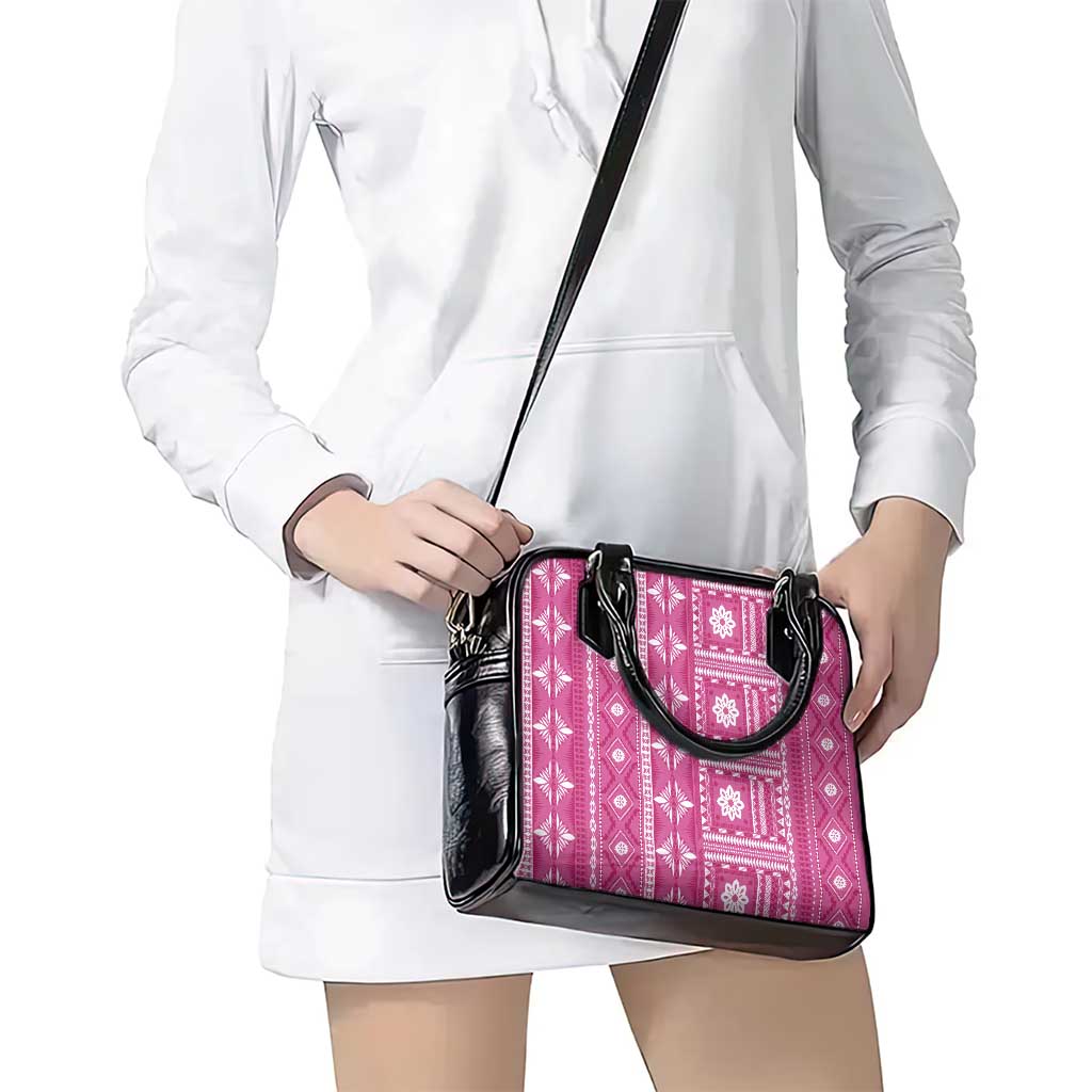 Fiji Masi All Pink Shoulder Handbag Tapa Pattern LT01 - Polynesian Pride