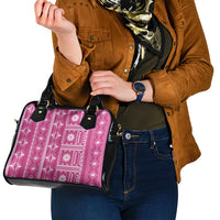 Fiji Masi All Pink Shoulder Handbag Tapa Pattern LT01 - Polynesian Pride