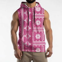 Fiji Masi All Pink Sleeveless Hoodie Tapa Pattern LT01 - Polynesian Pride