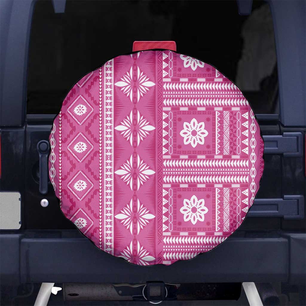 Fiji Masi All Pink Spare Tire Cover Tapa Pattern LT01 No hole Pink - Polynesian Pride